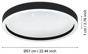 Plafoniera Moderna Montemorelos-Z Alluminio Nero Luce Led Integrato 34,5W