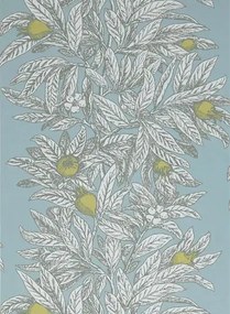 Osborne & Little Carta da parati Medlar - Sky/ Chartreuse