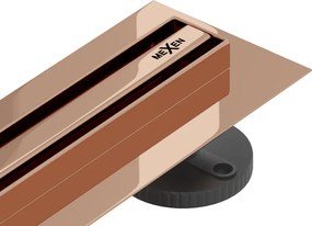 Mexen Flat 360° Slim scarico lineare rotante 140 cm, oro rosa - 1641140