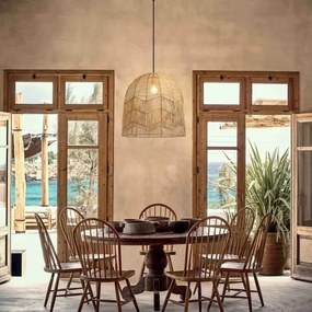 Immax 08263L - Lampadario a sospensione con filo PELO 1xE27/40W/230V diametro 50 cm rattan