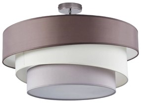 Plafoniera Lindby Melia, marrone/grigio, tessuto, Ø 56 cm