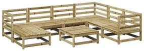 Set divani da giardino 8 pz in legno impregnato di pino