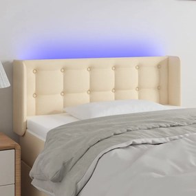 Testiera A Led Crema 83x16x78/88 Cm İn Tessuto /