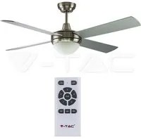 V-TAC VT-6054-4 Ventilatore LED da Soffitto 2*E27 con Motore a Corrente Continua da 35W con Telecomando 4 pale - SKU 7918