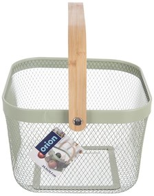 Cesto con filo metallico in metallo 24,5x24,5x30 cm Greenish – Orion