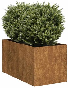 Fioriera Arrugginita 40x80x40 Cm İn Acciaio Corten /