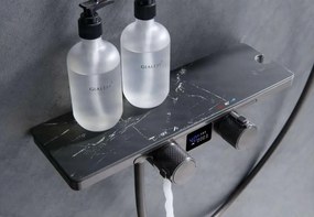 Sistema doccia ELITE EDITION BBT2053 termostatico con LED e getti multipli, in più finiture tra cui nero opaco e grigio grafite — Cromo pietra