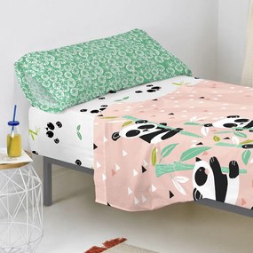 Lenzuolo di cotone per bambini Panda, 90 x 200 cm Panda Garden - Moshi Moshi