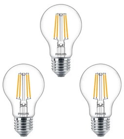 3-pack Lampadina LED 4W (470lm) Filament E27 - Philips