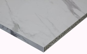 Piano cucina in truciolare rivestito in laminato hpl marmo bianco Marmo Bianco L 304 x P 63 cm, spessore 3.8 cm