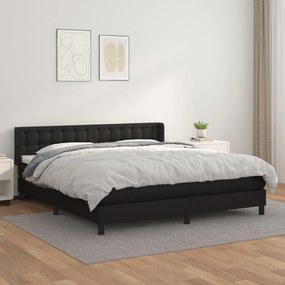 Giroletto A Molle Con Materasso Nero 160x200 Cm İn Similpelle /