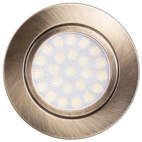 Faro da Incasso LED 220V 4W, IP44, Foro ⌀56 - 60mm Ottone Satinato Colore Bianco Naturale 4.200K