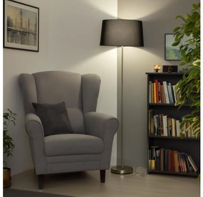 Brilagi - Lampada da terra LED CERIA 1xE27/40W/230V Ø 45 cm nero/cromo opaco