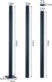 Brilagi - Palo in metallo per illuminazione esterna URBAN 3 m palo antracite