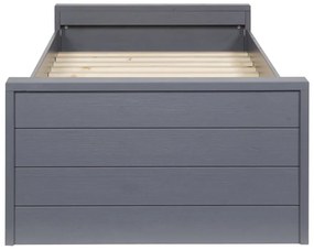 Letto singolo grigio con rete 90x200 cm Dennis - WOOOD