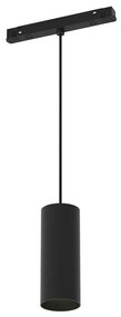 Sospensione Per Binario Moderno Focus Led Alluminio Nero 1 Luce Naturale 12W