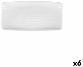 Vassoio per aperitivi Ariane Artisan Ceramica Bianco 30 x 15 cm (6 Unità)