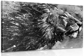 Stampa su tela – Re degli animali in acquerello bianco e nero