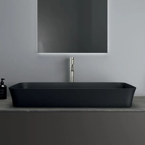 Lavabo da appoggio IDEAL STANDARD rettangolare in ceramica L 80 x H 12 x P 40 cm nero piletta non inclusa
