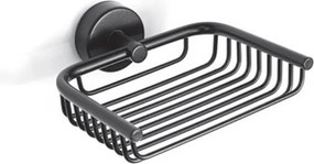 Kamalu - Portasapone a griglia design sospeso in acciaio inox nero opaco | Monde-N