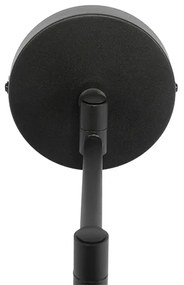 Applique nera con paralume nero e braccio regolabile - Ladas Deluxe