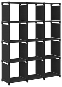 Mensola Con 12 Vani A Cubo Nera 103x30x141 Cm İn Tessuto /