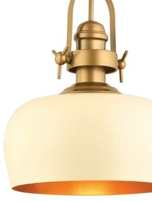 Lampadario a cavo MONZA 1xE27/40W/230V Ø 30 cm crema/bronzo