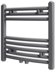 Radiatore Centrale Portasciugamano Curvo Grigio 480 X 480 Mm /