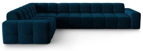 Divano angolare in velluto blu scuro (angolo sinistro) Kendal - Micadoni Home