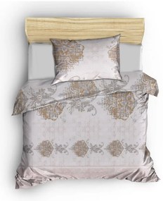 Biancheria da letto singola in cotone Renforcé marrone/beige 140x200 cm Daisy - Mijolnir