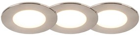 Set di 3 faretti incassati rotondi in acciaio con LED IP65 - Simply