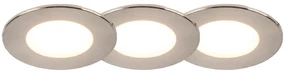 Set di 3 faretti incassati rotondi in acciaio con LED IP65 - Simply