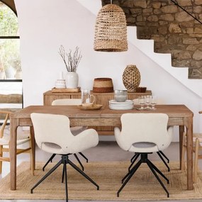 Atmosphera - Lampadario a sospensione con filo SAND 1xE27/40W/230V rattan/giacinto d'acqua