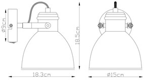 Globo 54018-1S - Faretto da muro WIHO 1xE27/40W/230V