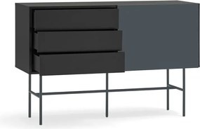 Cassettiera bassa nero/antracite con ante scorrevoli 140x91 cm Nube - Teulat