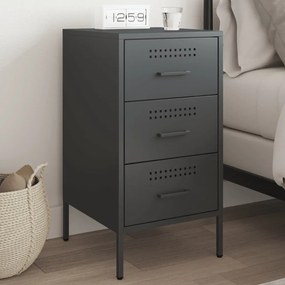 Comodino Nero 36x39x68 Cm İn Acciaio /