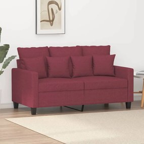 Divano A 2 Posti Rosso Vino 120 Cm İn Tessuto /
