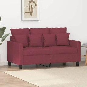 Divano A 2 Posti Rosso Vino 120 Cm İn Tessuto /