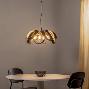 Lampada a sospensione Euluna Petla, nero/oro, metallo, Ø 65 cm