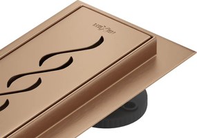 Mexen Flat 360° M18 scarico lineare girevole 70 cm, rame spazzolato - 1C23070-40