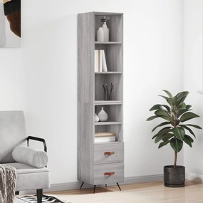 Credenza grigio sonoma 34,5x34x180 cm in legno multistrato