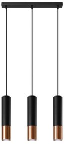 Sollux SL.0948 - Lampadario a sospensione con filo LOOPEZ 3xGU10/10W/230V nero/rame
