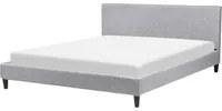 Letto 180 x 200 cm con rete a doghe in tessuto grigio contemporanea