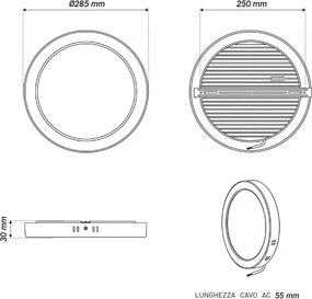 Plafoniera LED Rotonda 24W Ø285mm CCT Bianco Variabile - LEDISENS Colore Bianco Variabile CCT