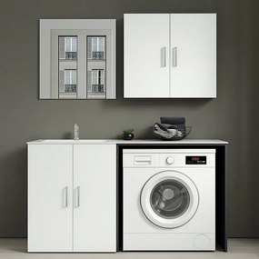 Mobile lavanderia DESI in abs bianco opaco P 68 x L 140 x H 200 cm