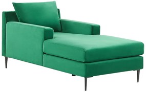 Chaise longue velluto verde e nero GUERET Beliani
