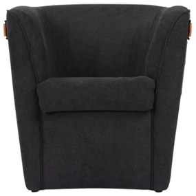 Poltrona in tessuto Nero antimacchia con tasche decorative