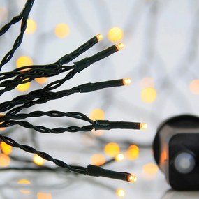 Catenaria NATALIZIA LED 8 GIOCHI DI LUCE 23m Cavo VERDE IP44 Colore Bianco Caldo 2200 - 2300 °K