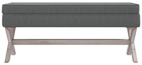 Sgabello portaoggetti grigio scuro 110x45x49 cm in tessuto