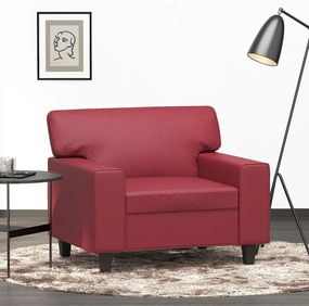 Poltrona Rosso Vino 60 Cm İn Similpelle /